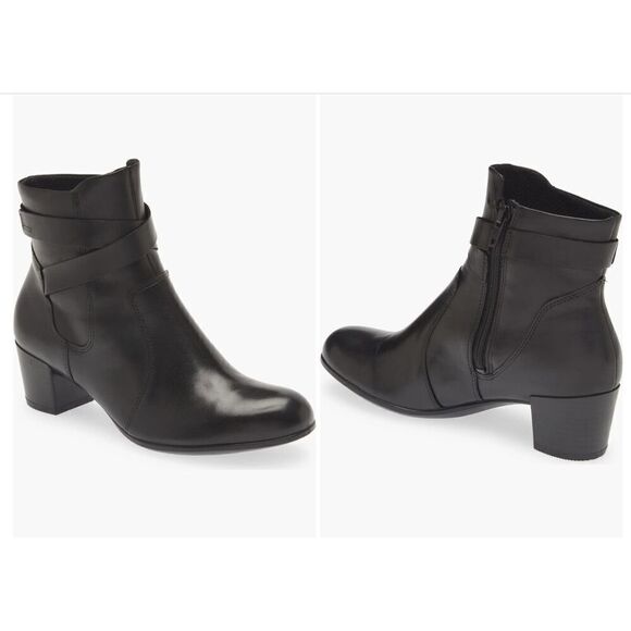 NEW ECCO Women Shape 35 Wrapped Shaft Leather Boot US 9-9.5/40 Black Size Zip